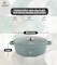 LIFE SMILE Shallow Pot - Multi Layer Non Stick Granite Coating 100% PFOA Free - Glass Lid With Silicone Rim - Detachable Silicone Handles - Oven Safe Frying Pan (Green, 40CM (9.6 Liters))