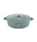 LIFE SMILE Shallow Pot - Multi Layer Non Stick Granite Coating 100% PFOA Free - Glass Lid With Silicone Rim - Detachable Silicone Handles - Oven Safe Frying Pan (Green, 40CM (9.6 Liters))