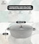 LIFE SMILE Shallow Pot - Multi Layer Non Stick Granite Coating 100% PFOA Free - Glass Lid With Silicone Rim - Detachable Silicone Handles - Oven Safe Frying Pan (Grey, 40CM (9.6 Liters))