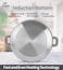 LIFE SMILE Shallow Pot - Multi Layer Non Stick Granite Coating 100% PFOA Free - Glass Lid With Silicone Rim - Detachable Silicone Handles - Oven Safe Frying Pan (Grey, 40CM (9.6 Liters))