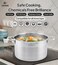LIFE SMILE Cookware Set 10 Pieces - Pure 18/10 Stainless Steel Set - Induction Base Pots and Pans Set - Non-Toxic, 100% PFOA, PTFE &amp; PFOS Free - Oven Safe Kitchen cookware Sets (Silver)