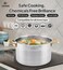 LIFE SMILE Cookware Set 6 Pieces - Pure 18/10 Stainless Steel Set - 16/20/24 CM Induction Base Pots Set - Non-Toxic, 100% PFOA, PTFE &amp; PFOS Free - Oven Safe Kitchen cookware Sets (Gold)