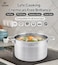 LIFE SMILE Cookware Set 6 Pieces - Pure 18/10 Stainless Steel Set - 16/20/24 CM Induction Base Pots Set - Non-Toxic, 100% PFOA, PTFE &amp; PFOS Free - Oven Safe Kitchen cookware Sets (Silver)