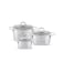 LIFE SMILE Cookware Set 6 Pieces - Pure 18/10 Stainless Steel Set - 16/20/24 CM Induction Base Pots Set - Non-Toxic, 100% PFOA, PTFE &amp; PFOS Free - Oven Safe Kitchen cookware Sets (Silver)