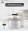 LIFE SMILE Cooking Pot with Lid 18/10 Pure Stainless Steel - Thick Induction Base Double Handle Stock Pot - Non-Toxic, 100% PFOA, PTFE &amp; PFOS Free - Oven Safe Casserole (Gold, 26 CM (7.3 Liters))