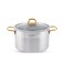 LIFE SMILE Cooking Pot with Lid 18/10 Pure Stainless Steel - Thick Induction Base Double Handle Stock Pot - Non-Toxic, 100% PFOA, PTFE &amp; PFOS Free - Oven Safe Casserole (Gold, 26 CM (7.3 Liters))
