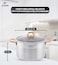 LIFE SMILE Cooking Pot with Lid 18/10 Pure Stainless Steel - Thick Induction Base Double Handle Stock Pot - Non-Toxic, 100% PFOA, PTFE &amp; PFOS Free - Oven Safe Casserole (Gold, 28 CM (9.7 Liters))