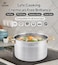 LIFE SMILE Cooking Pot with Lid 18/10 Pure Stainless Steel - Thick Induction Base Double Handle Stock Pot - Non-Toxic, 100% PFOA, PTFE &amp; PFOS Free - Oven Safe Casserole (Gold, 28 CM (9.7 Liters))