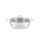 LIFE SMILE Shallow Pot with Lid - 18/10 Pure Stainless Steel - Induction Base Double Handle Fry Pan - Non-Toxic, 100% PFOA, PTFE &amp; PFOS Free - Oven Safe Saute Pan (Gold, 24 CM (3 Liters))