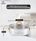 LIFE SMILE Shallow Pot with Lid Big Size - 18/10 Pure Stainless Steel - Induction Base Double Handle Fry Pan - Non-Toxic, 100% PFOA, PTFE &amp; PFOS Free - Oven Safe Saute Pan (Gold, 32 CM (7.1 Liters))
