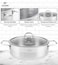 LIFE SMILE Shallow Pot with Lid Big Size - 18/10 Pure Stainless Steel - Induction Base Double Handle Fry Pan - Non-Toxic, 100% PFOA, PTFE &amp; PFOS Free - Oven Safe Saute Pan (Gold, 32 CM (7.1 Liters))