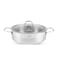 LIFE SMILE Shallow Pot with Lid Big Size - 18/10 Pure Stainless Steel - Induction Base Double Handle Fry Pan - Non-Toxic, 100% PFOA, PTFE &amp; PFOS Free - Oven Safe Saute Pan (Gold, 32 CM (7.1 Liters))