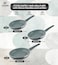 LIFE SMILE Frying Pan Set - Multi Layer Non Stick Granite Coating Fry Pan Set   PFOA FREE   Induction Base Pan   Heat-Resistant Handle with Hanging Loop (Green, 20/24/28 CM)