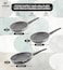 LIFE SMILE Frying Pan Set - Multi Layer Non Stick Granite Coating Fry Pan Set   PFOA FREE   Induction Base Pan   Heat-Resistant Handle with Hanging Loop (Gray, 20/24/28 CM)