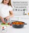 LIFE SMILE Shallow Pots Set with Lid   100% PFOA FREE   Non Stick Granite Coating Frying Pans set   Oven Safe   Double Handle (Black (Induction Base), 20/24/28 CM)