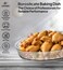 LIFE SMILE - Glass Baking Dish round Shaped Borosilicate Glass oven Safe Tray Serving Bakeware