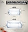 LIFE SMILE - Heat-Resistant Glass Baking Dish Microwave Oven Safe Borosilicate Glass
