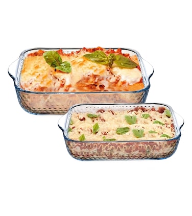 LIFE SMILE - Heat-Resistant Glass Baking Dish Microwave Oven Safe Borosilicate Glass