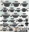 Cookware Set - 68 pieces Pots and Pans Complete set Granite Non Stick Coating 100% PFOA FREE, Induction Base Cooking Set with Removable Silicone Handles - Oven Safe (Black)