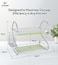 LIFE SMILE Dish Rack - 2 Tier Countertop Dish Drying Stand With Removable Drip Tray - 304 Stainless Steel with Utensil Holder and Cups Holder - Anti Slip and Rust Proof Dish Drainer