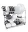 LIFE SMILE Dish Rack - 3 Tier Countertop Dish Drying Stand With Removable Drip Tray - Pure Stainless Steel with Removable Utensil Holder - Anti Slip and Rust Proof Dish Drainer