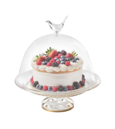 Cake Stand Acrylic Round Cake Plate with Lid, Cake Holder with Clear Plastic Cover