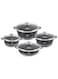 Life Smile 8 Piece Non-Stick Granite Cookware Set - Cookwares with Stainless Steel Rim