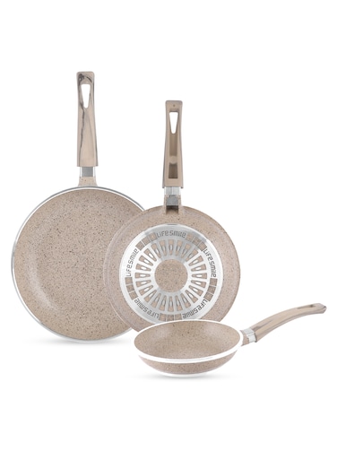 Life Smile Non Stick Frying Pan Set of 3 with Heat Resistant Handle