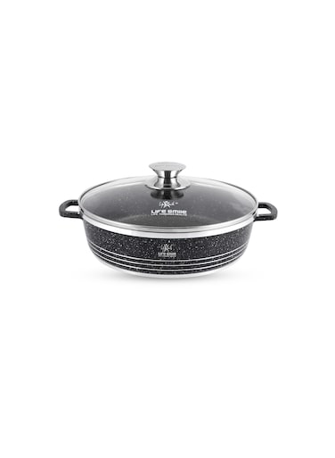 Life Smile Non Stick Shallow Pot with Multi Layer Non Stick Granite Coating