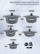 Life Smile 12 Pcs Non Stick Granite Cookware Set with Silicone Gloves