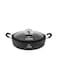 Life Smile 24cm Granite Non-Stick Shallow Pot with Glass Lid And Silicone Handles