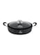 Life Smile 28cm Granite Non-Stick Shallow Pot with Glass Lid And Silicone Handles