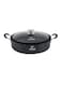 Life Smile 32cm Granite Non-Stick Shallow Pot with Glass Lid And Silicone Handles