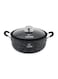Life Smile 24cm Granite Non-Stick Pot with Glass Lid And Silicone Handles