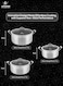 Life Smile 6 Pcs Stainless Steel Cookware Set Non-Stick Interlocking Pattern