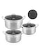 Life Smile 6 Pcs Stainless Steel Cookware Set Non-Stick Interlocking Pattern