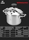 Life Smile 10L Premium 18/10 Stainless Steel Pressure Cooker with Steamer Basket &amp; Glass Lid