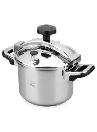 Life Smile 10L Premium 18/10 Stainless Steel Pressure Cooker with Steamer Basket &amp; Glass Lid