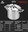 Life Smile 12L Premium 18/10 Stainless Steel Pressure Cooker with Steamer Basket &amp; Glass Lid