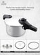 Life Smile 4L Premium 18/10 Stainless Steel Push Lock Pressure Cooker with Steamer Basket &amp; Glass Lid