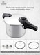 Life Smile 6L Premium 18/10 Stainless Steel Push Lock Pressure Cooker with Steamer Basket &amp; Glass Lid
