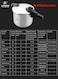 Life Smile 8L Premium 18/10 Stainless Steel Push Lock Pressure Cooker with Steamer Basket &amp; Glass Lid