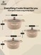 Life Smile 6 Pcs Granite Non-Stick Cookware Set-Casserole Pots with Lids-Induction Bottom-Multi-Layer Coating