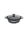 Life Smile 32cm Granite Non-Stick Shallow Pot with Glass Lid
