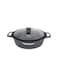 Life Smile 36cm Granite Non-Stick Shallow Pot with Glass Lid
