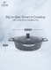 Life Smile 40cm Granite Non-Stick Shallow Pot with Glass Lid