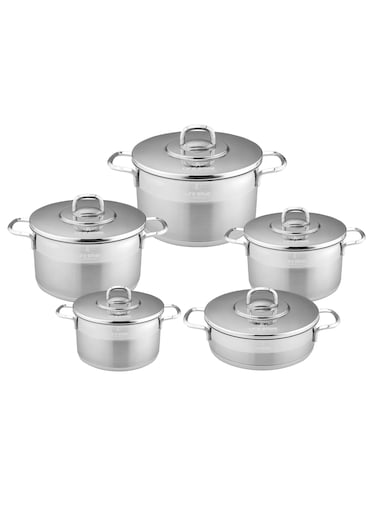Life Smile Stainless Steel Cookware Set with Glass Lid