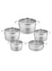 Life Smile Stainless Steel Cookware Set with Glass Lid