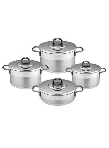 Life Smile Stainless Steel Cookware Set with Glass Lid