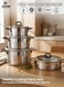 Life Smile Stainless Steel Cookware Set with Glass Lid